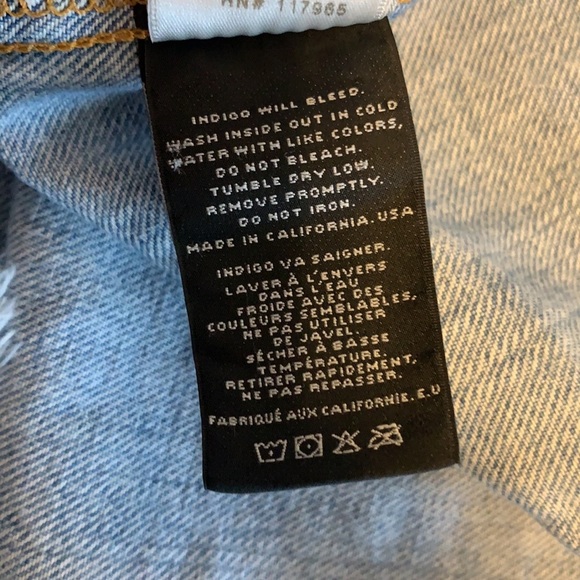 J Brand Dallas Frayed Denim Jean Short Sleeve Shirt - Size medium - Picture 6 of 6